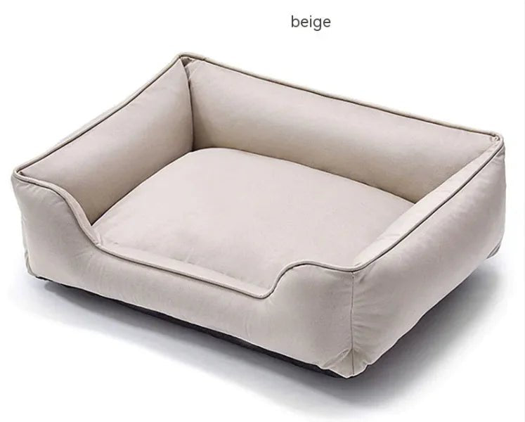 Cozy and soft kennel bed for small dogs, available in blue, gray, beige, and camel.